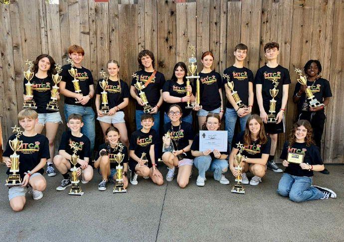 The 17 students representing the Sandusky State Theatre's Caryl Crane Youth Theatre program
